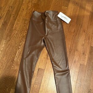 Gottex Cinnamon/Brown Fleece lined Faux Leather Leggings
